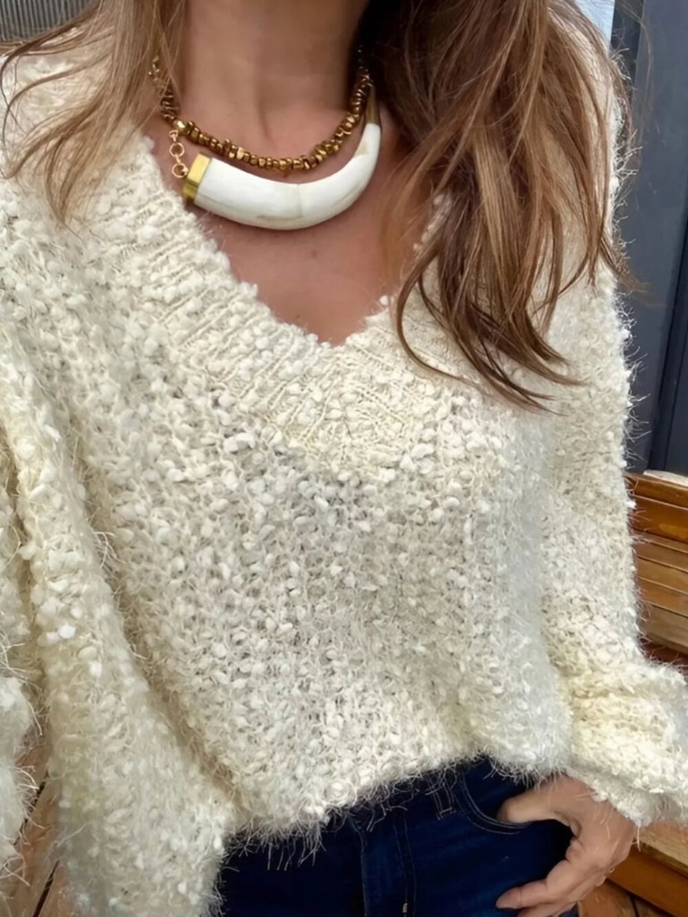 NEW | Boho Chic Horn Pendant Necklace | Handcrafted Brazilian Statement Jewelry
